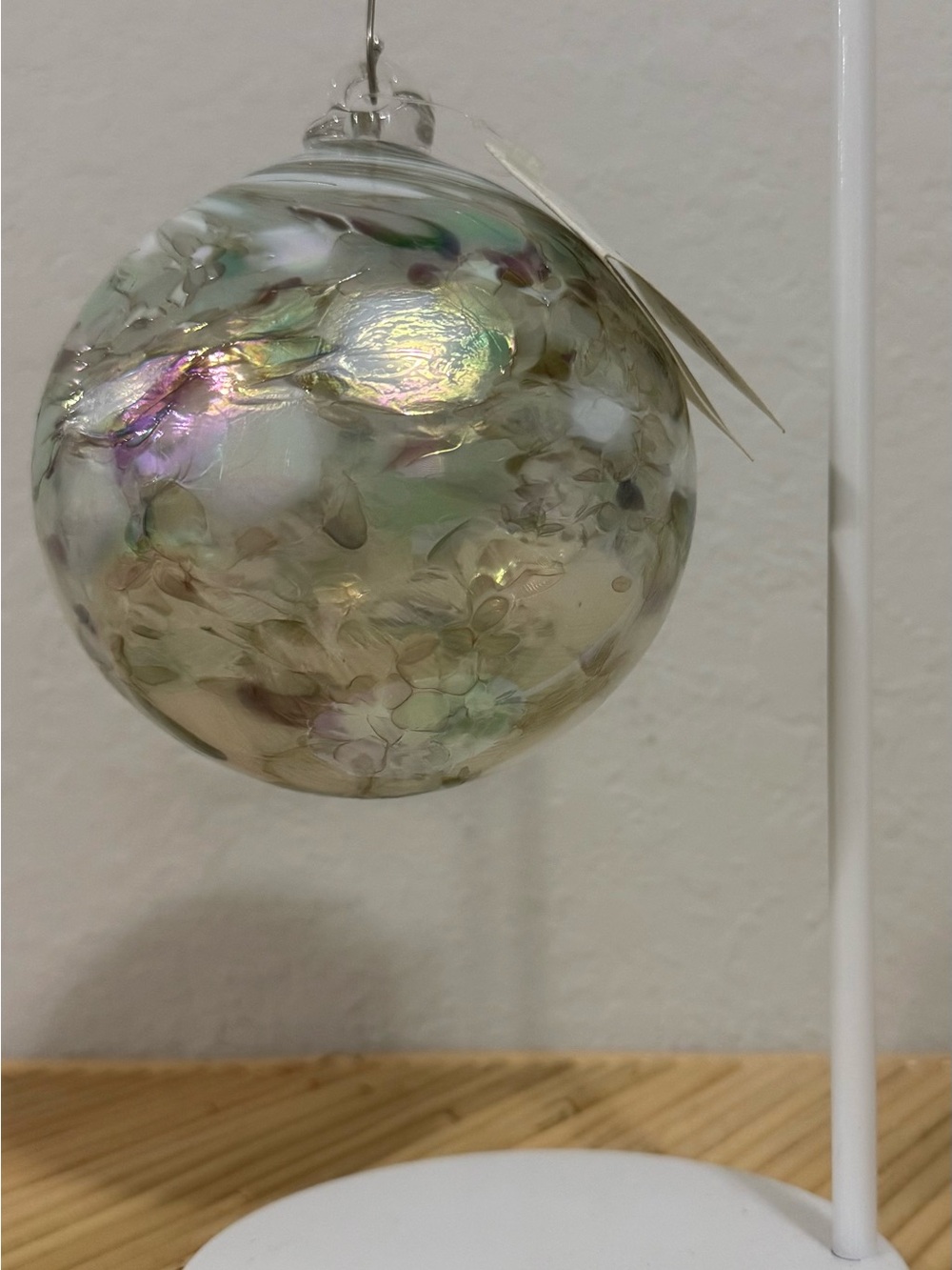 Virgil's Art Glass Friendship Ball Hand Blown Iridescent Ball Asheville NC